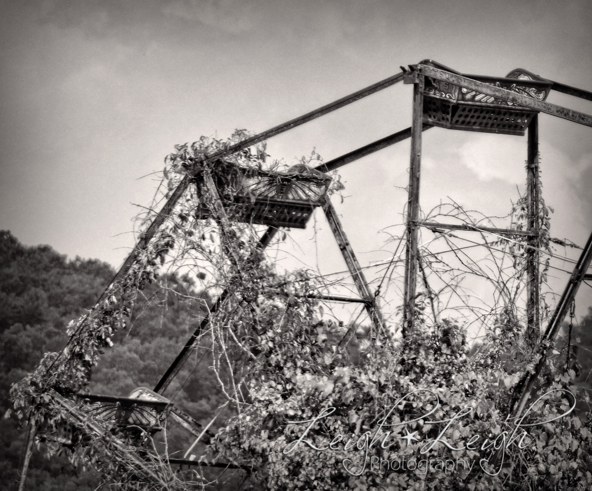 old broken down ferris wheel