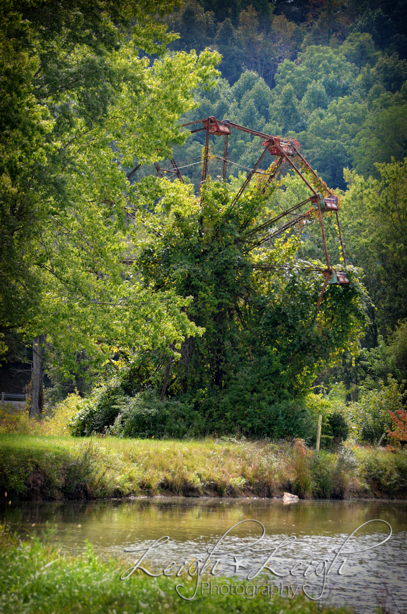 old broken down ferris wheel