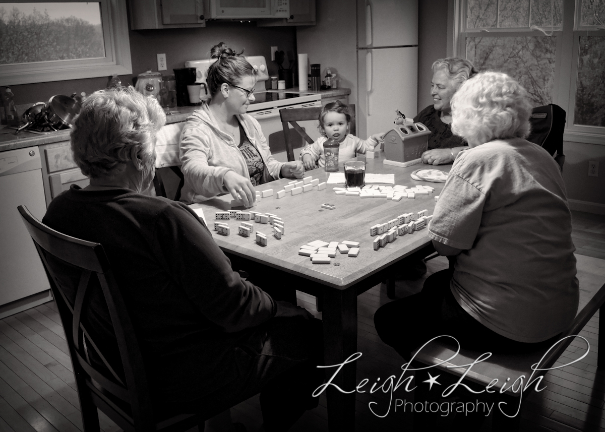 family playing dominoes 