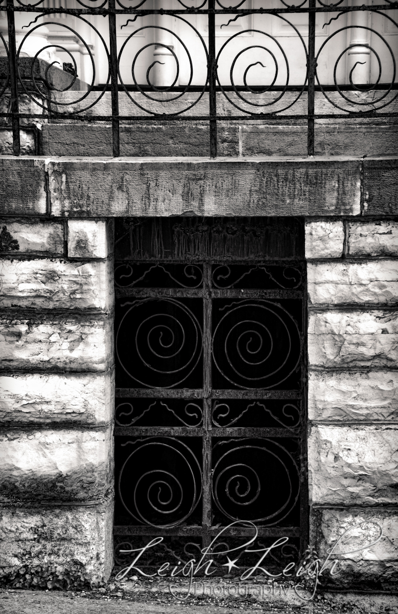 wrought iron fence and door