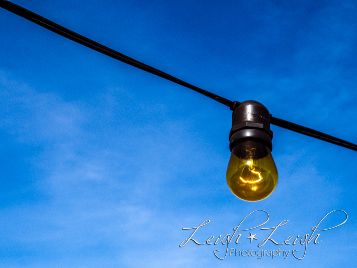 light bulb on string