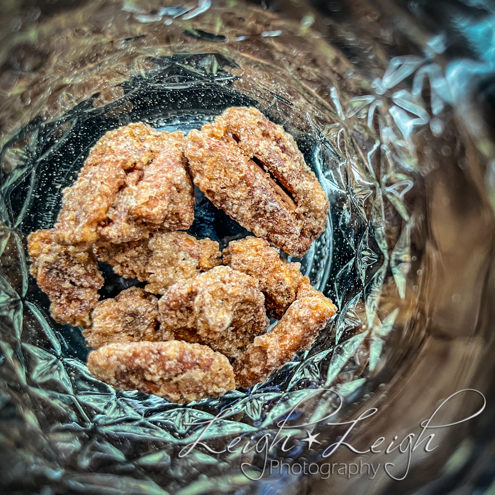 candied pecans in jar