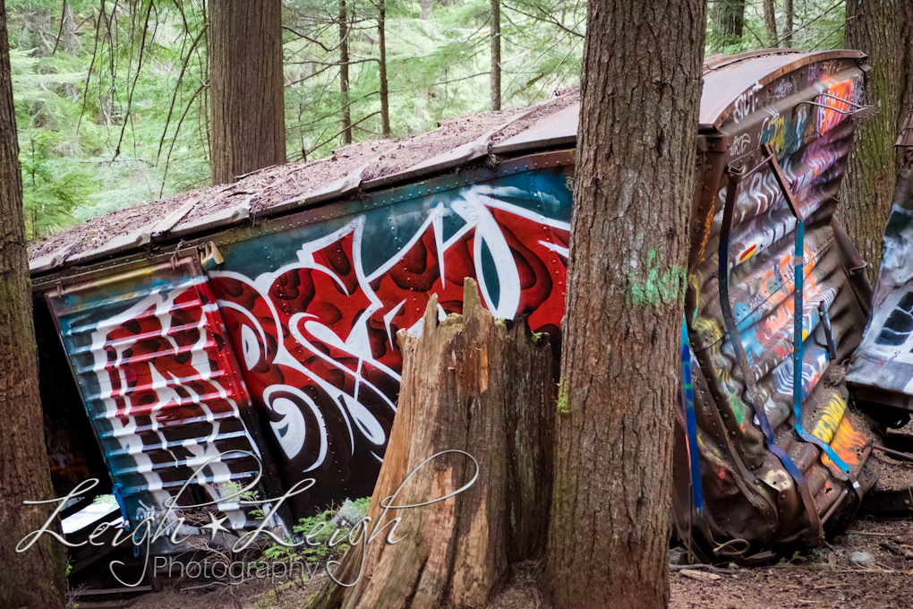 old train car with graffiti on it