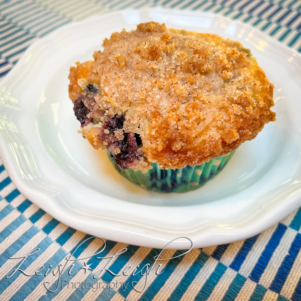 blueberry muffin on plate