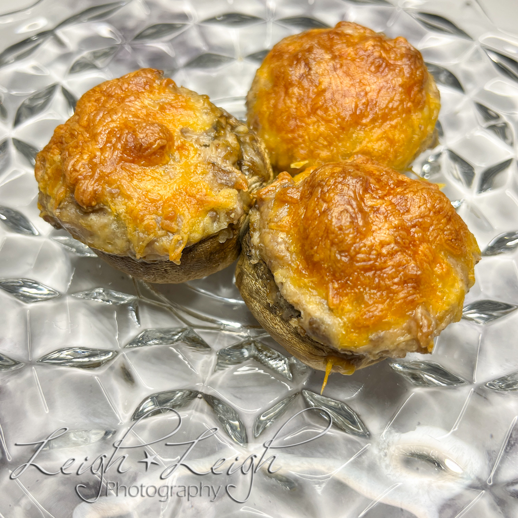 Plate of stuffed mushrooms