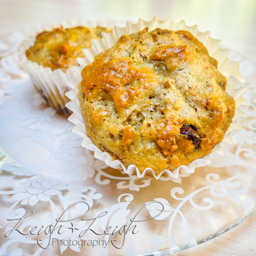 Chocolate Chip Bran Muffins on plate