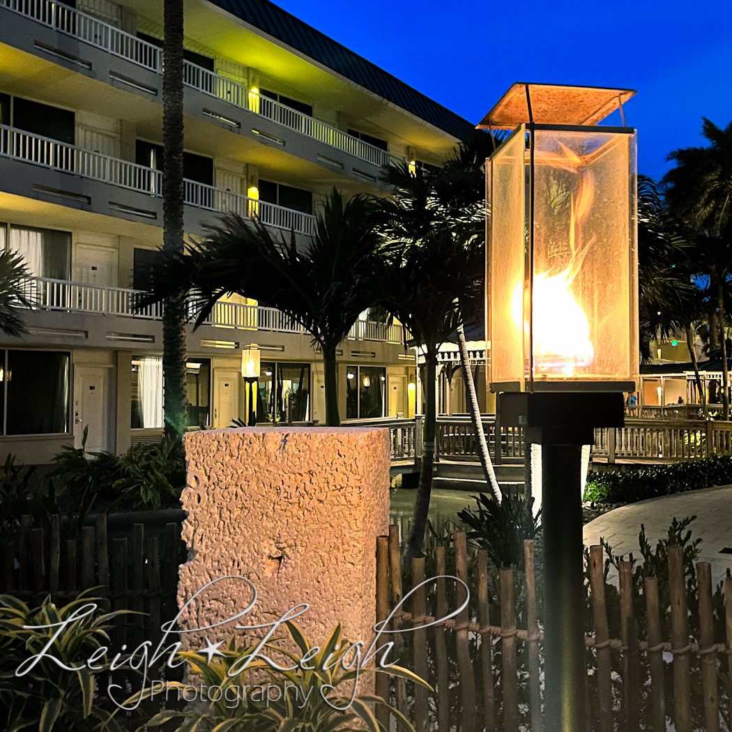 torch light on resort walkway