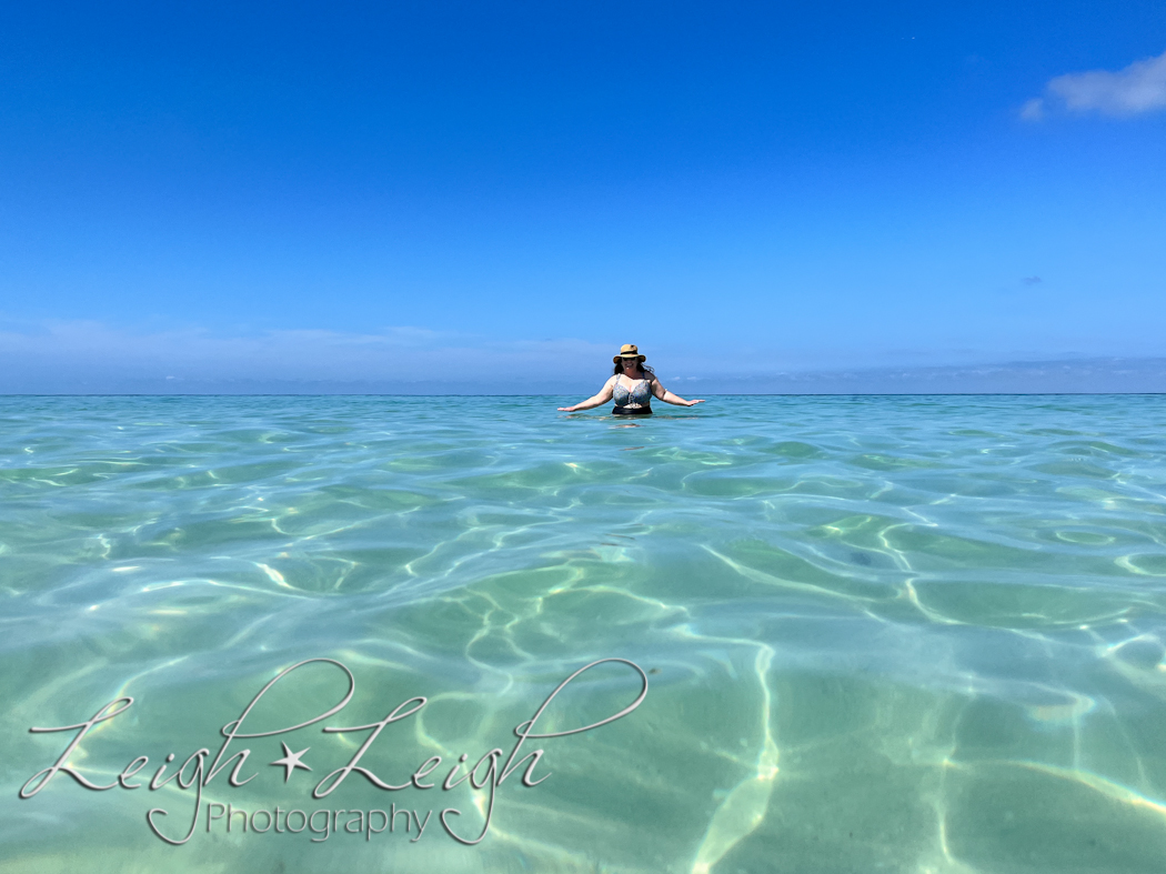 Rachel out in the water