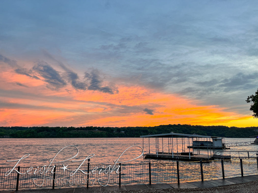 sunset on lake