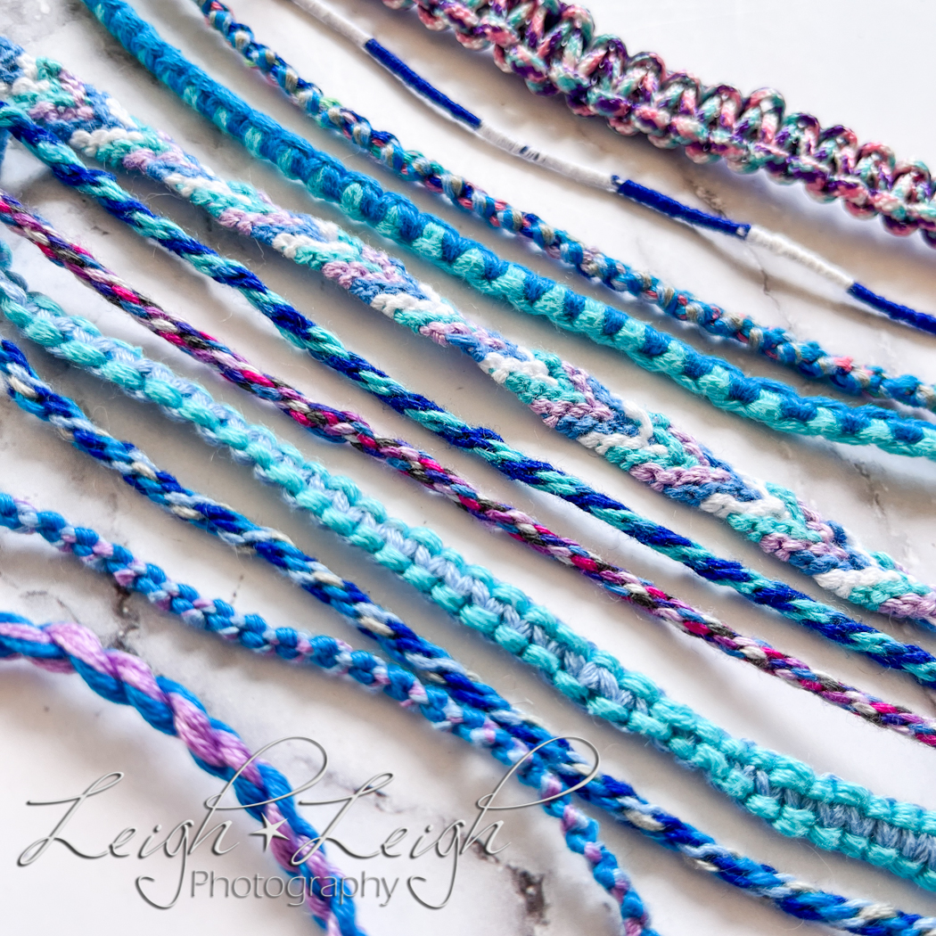 blue and purple friendship bracelets