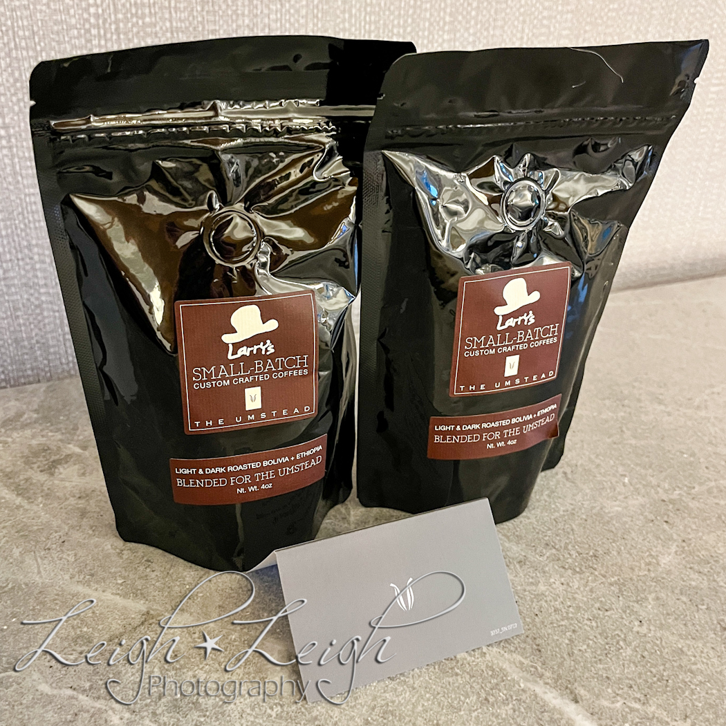 large bags of complementary coffee 