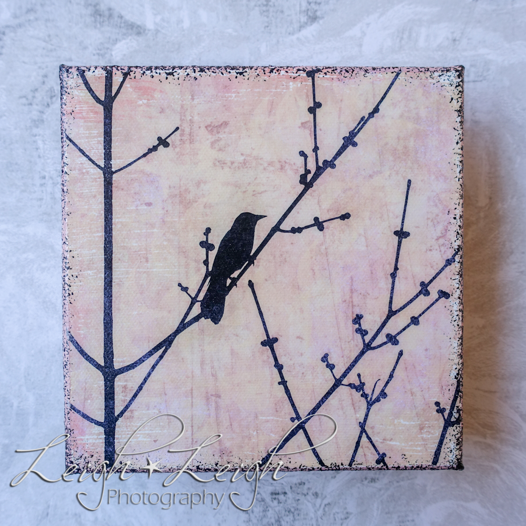 Canvas Transfer with bird on branches