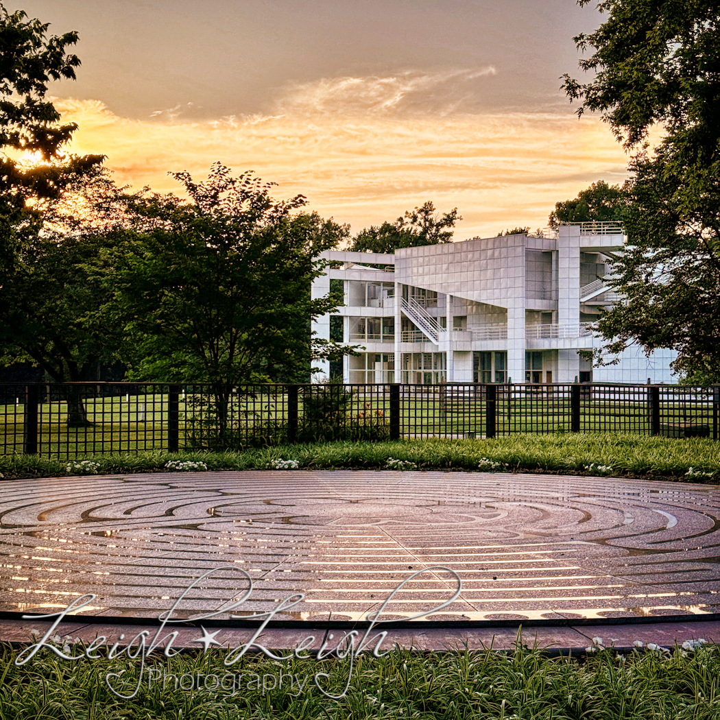 Cathedral Labyrinth with view of Atheneum Visitor Center , New Harmony, IN