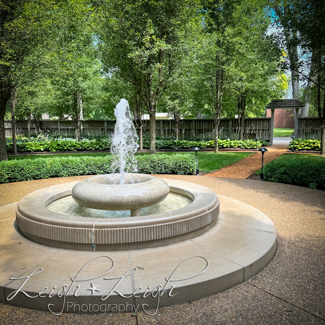 fountain at Carol's Garden, New Harmony, IN