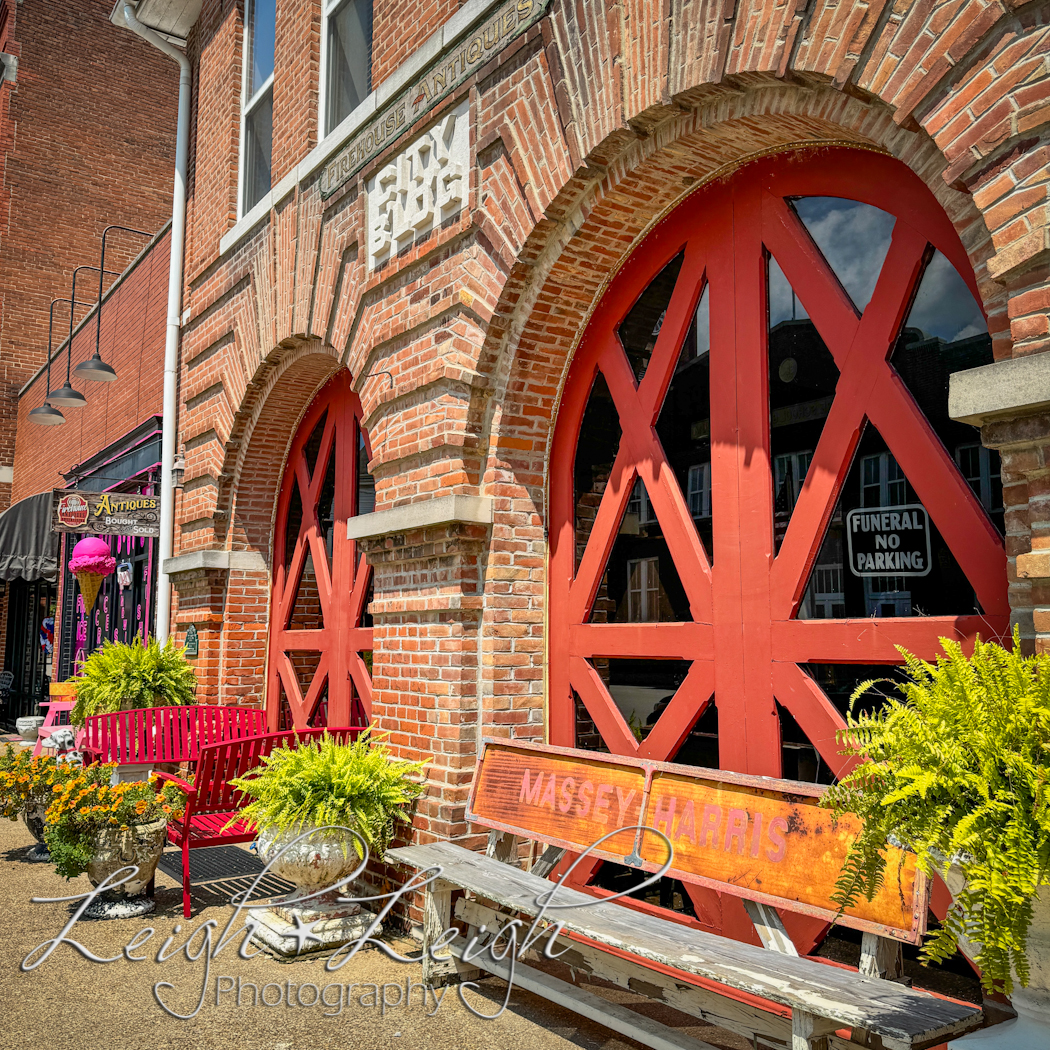 Firehouse Antiques shop front, New Harmony, IN