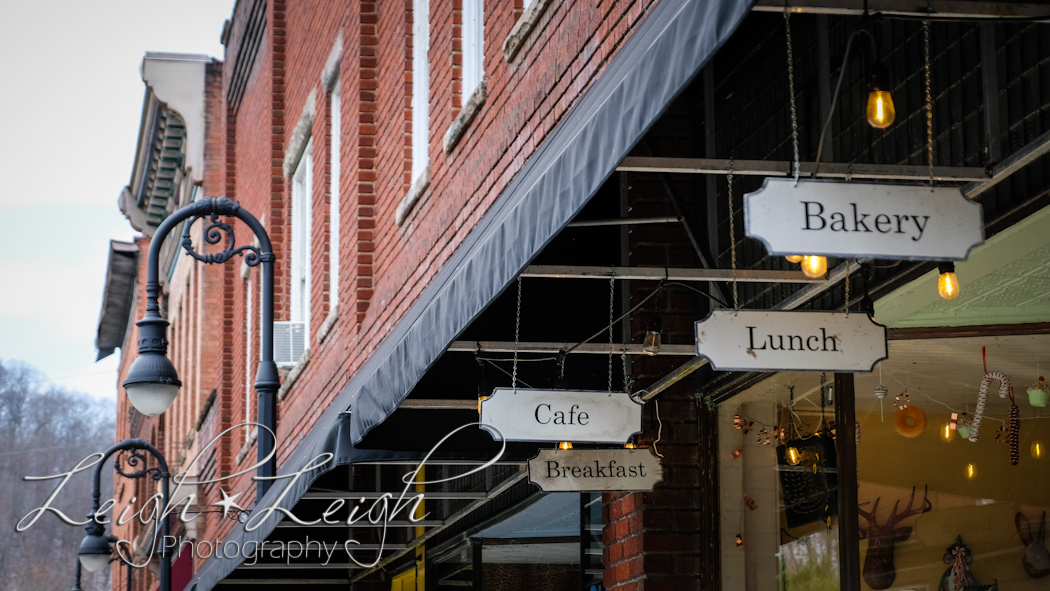 shop signs on Main Street Bramwell, WV