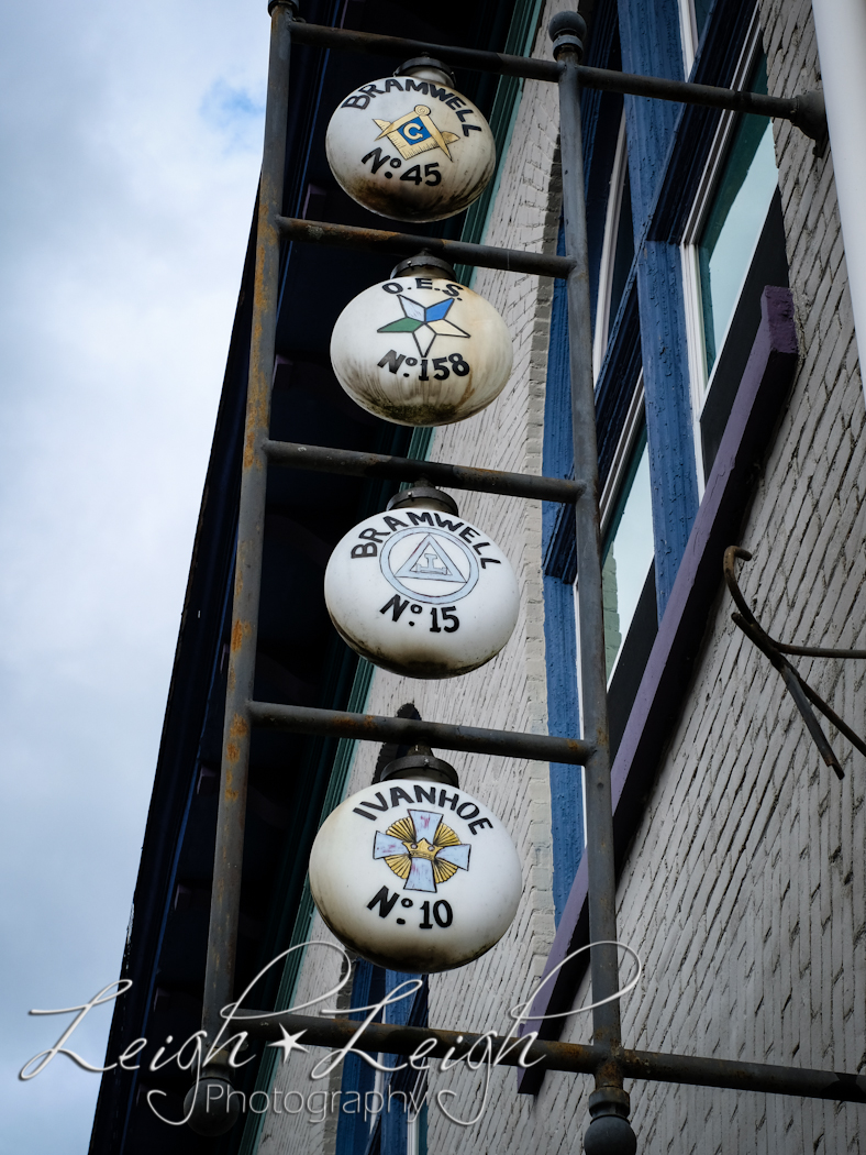 masonic sign in Bramwell, WV