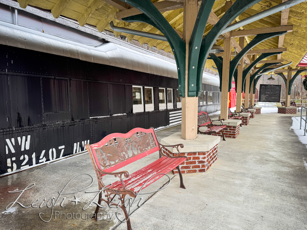 depot sitting area with bench