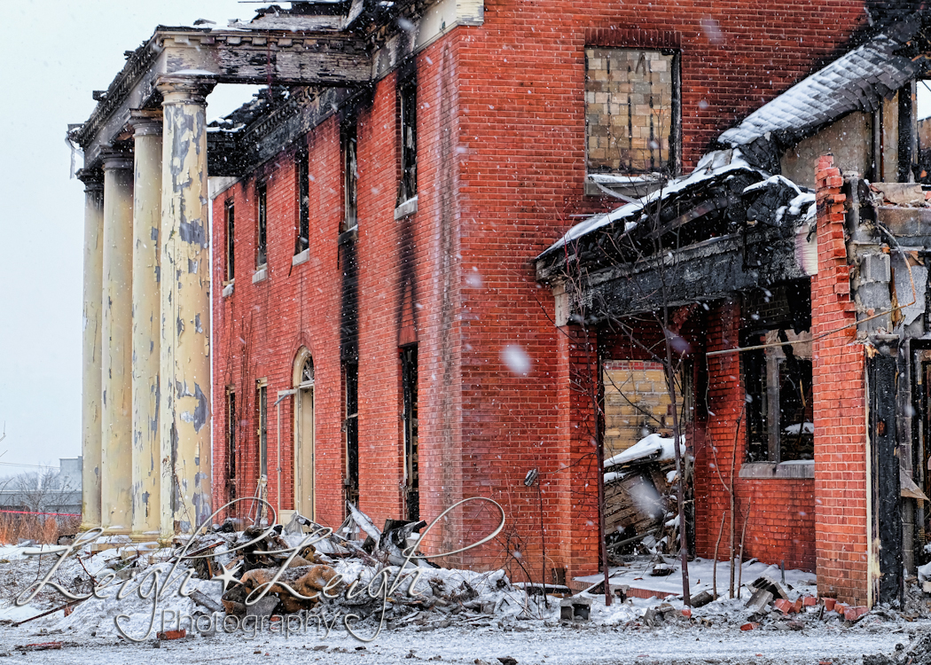 front of old governor's mansion after it burned 