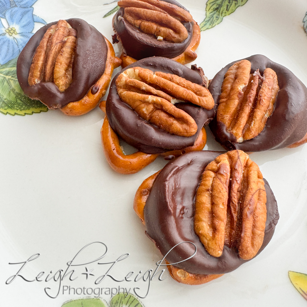 plate with rolo pretzels on it