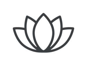 line icon of lotus in grey